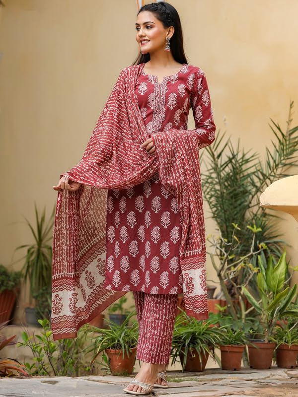 Image of Vaamsi Women's Cotton Blend Kurta Set