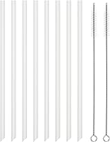 Vista 8 de Pajitas de silicona reutilizables, 8 popotes rectos largos y flexibles negros con 2 cepillos de limpieza para vasos Rtic/Ozark/Stanley de 20 onzas