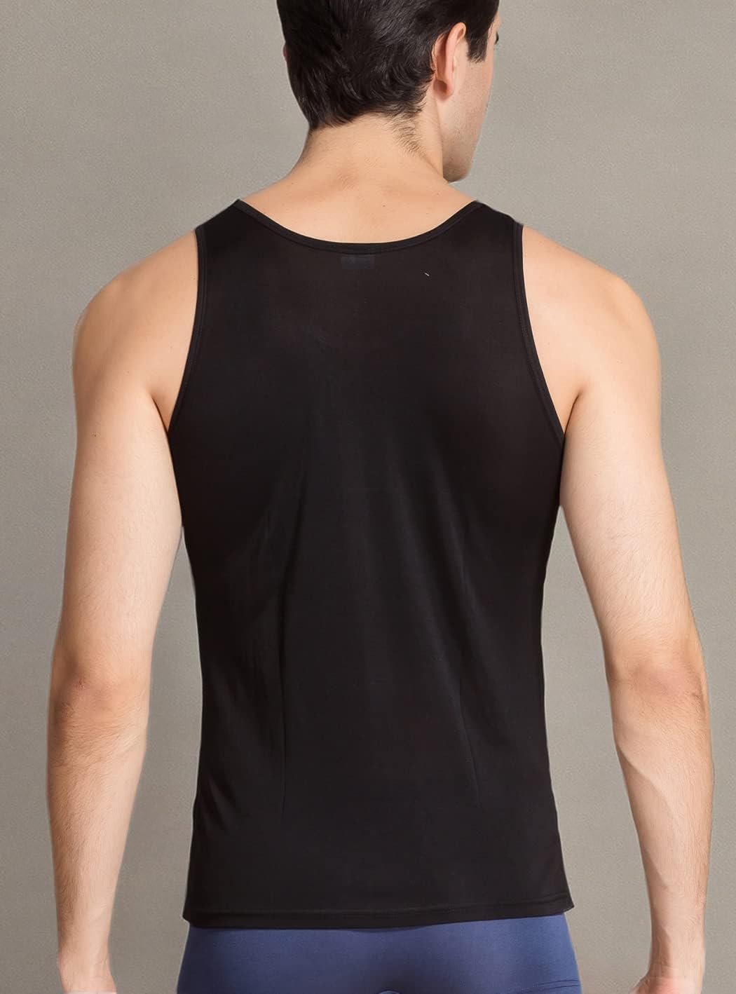 METWAY Men's Silk Tank Tops Sleeveless Pure Silk Undershirt Super Absorbent and Breathable Classic A Shirts - Image 5