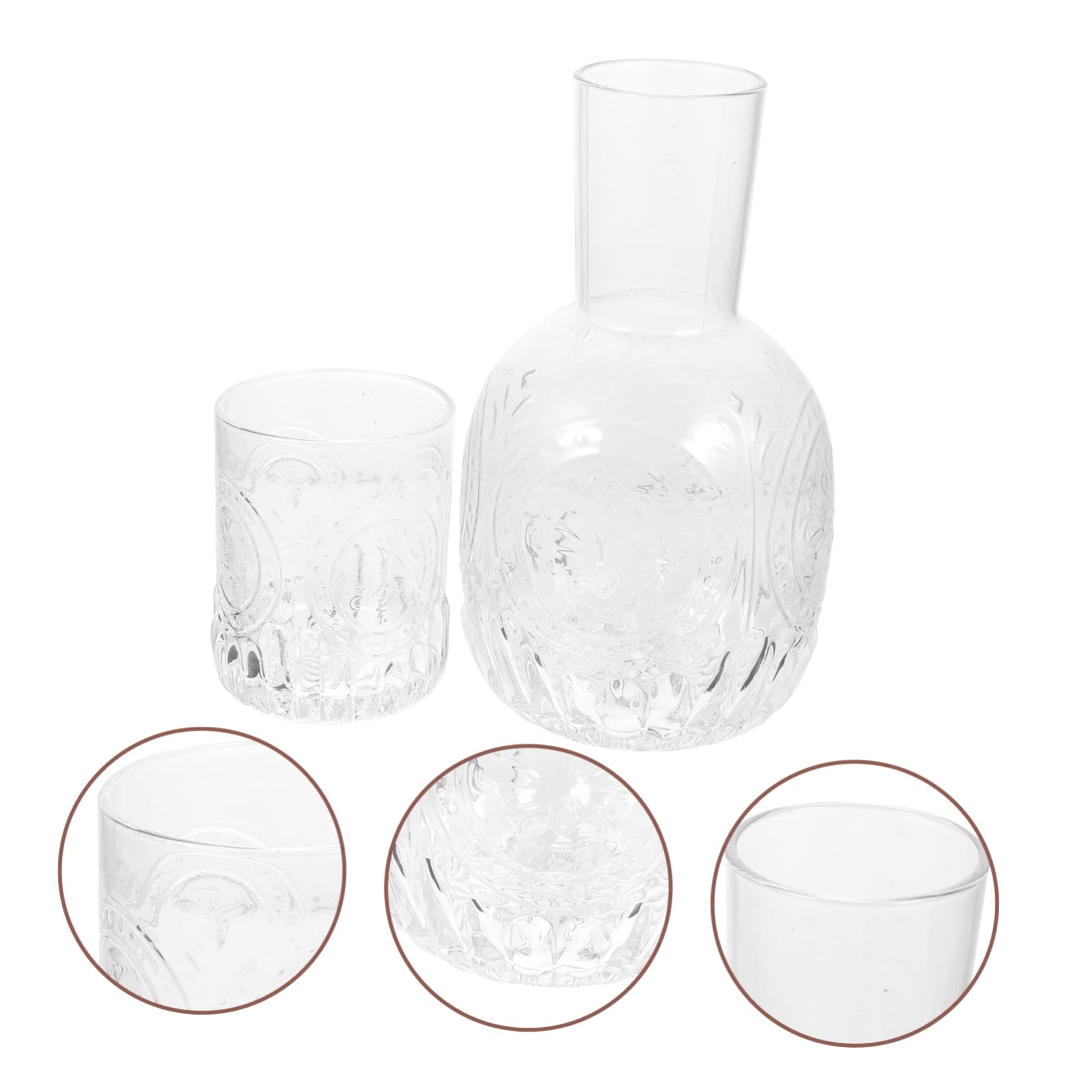 Cabilock Tazas y Botillas De Agua Transparente Accesorio Hogar Con Jarra De Vidrio Multifuncional y Botella De Jugo De Vidrio Para Verano