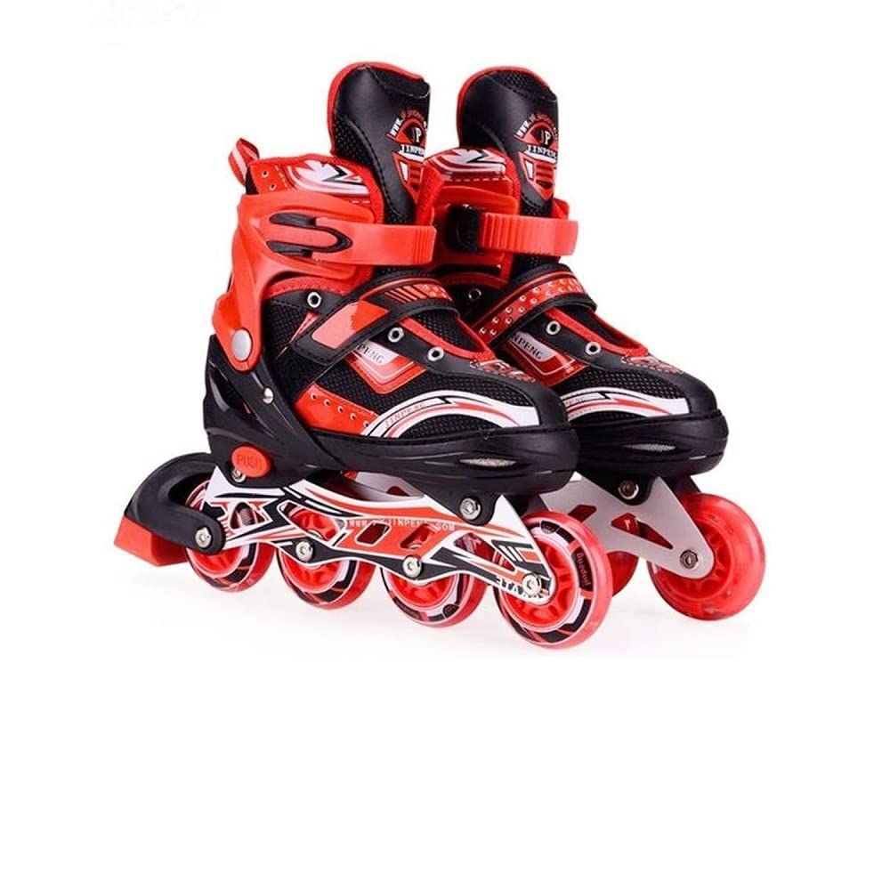 Royal Collection Inline Skates with Pu Flashing Wheel Aluminum Body in-Line Skatting with Size Adjustable with Led Flash Lights Set for Boys Kids & Girls Length for Age 8-16 Years (Rd Color) (B0CCPC3Y6T) Amazon Price History, Amazon Price Tracker