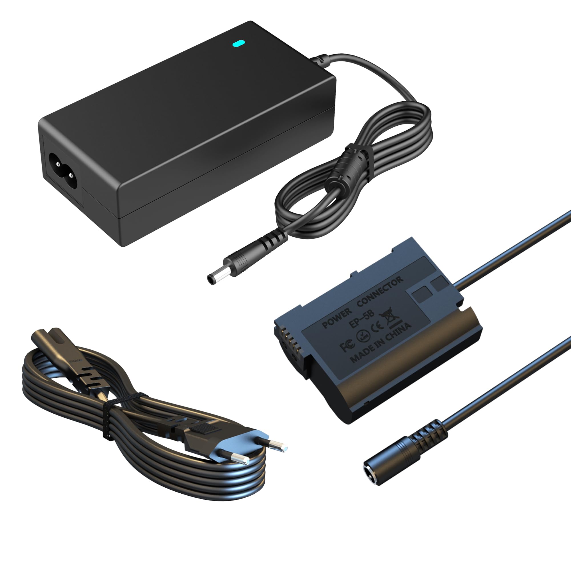 Set di alimentatori EP-5B EH-5 Plus (ricambio per caricabatterie Nikon EN-EL15) per Nikon D500, D600, D610, D750, D7000, D7100, D7200, D7500, D800, D800E, D810, D800A