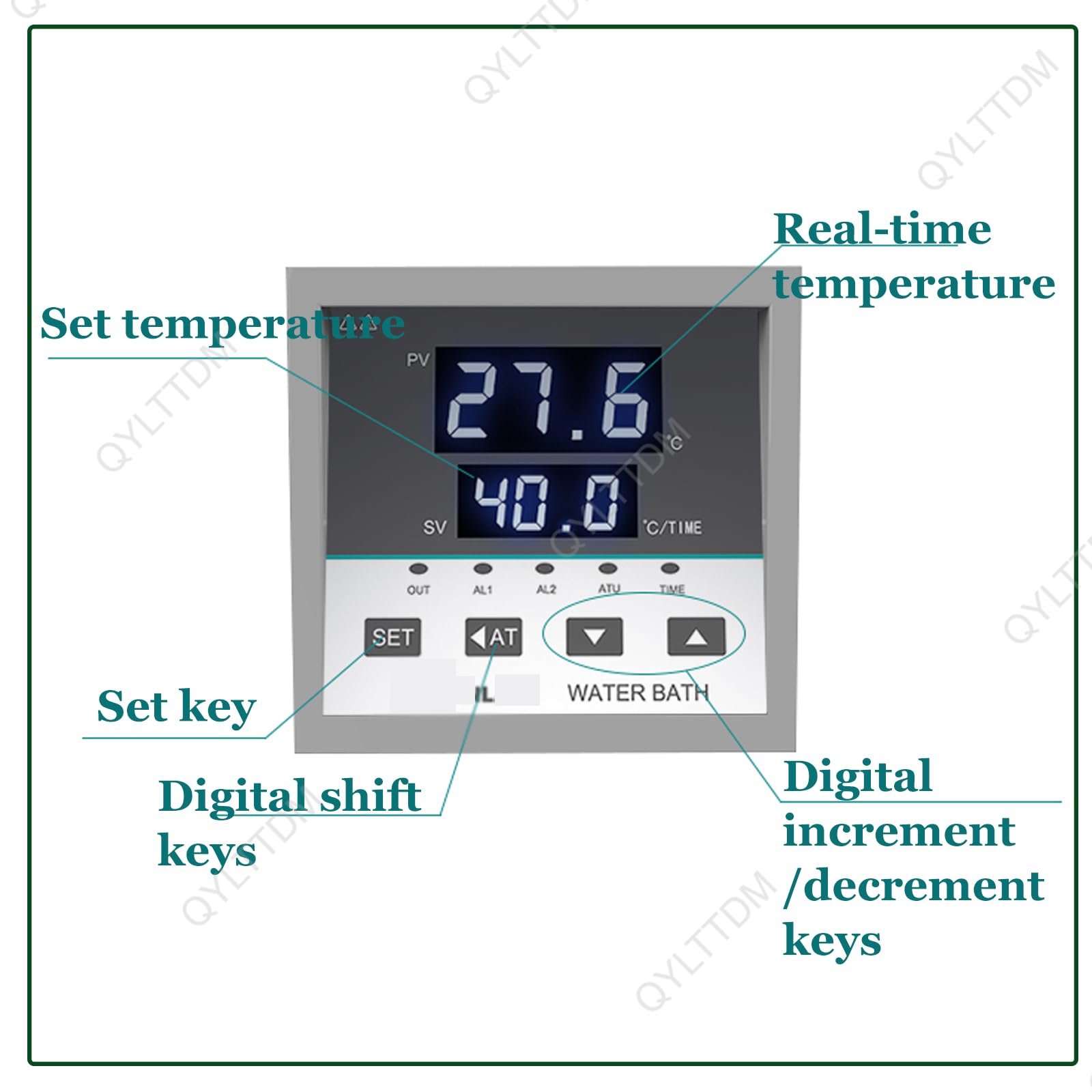 TYH Baño María Digital Científico para Laboratorio, Calentador Eléctrico para Baño María, Baño María Termostático con Pantalla Digital Y Tapa Protectora, Revestimiento De Acero Inoxidable