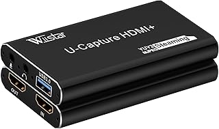 Audio Video Capture Card USB3.0 HDMI Video Recording Card Device 1080P60fps with Microphone 4K HDMI Loop-Out for Windows Mac OS System for Game Recording, Live Streaming, Teaching, Video Conference