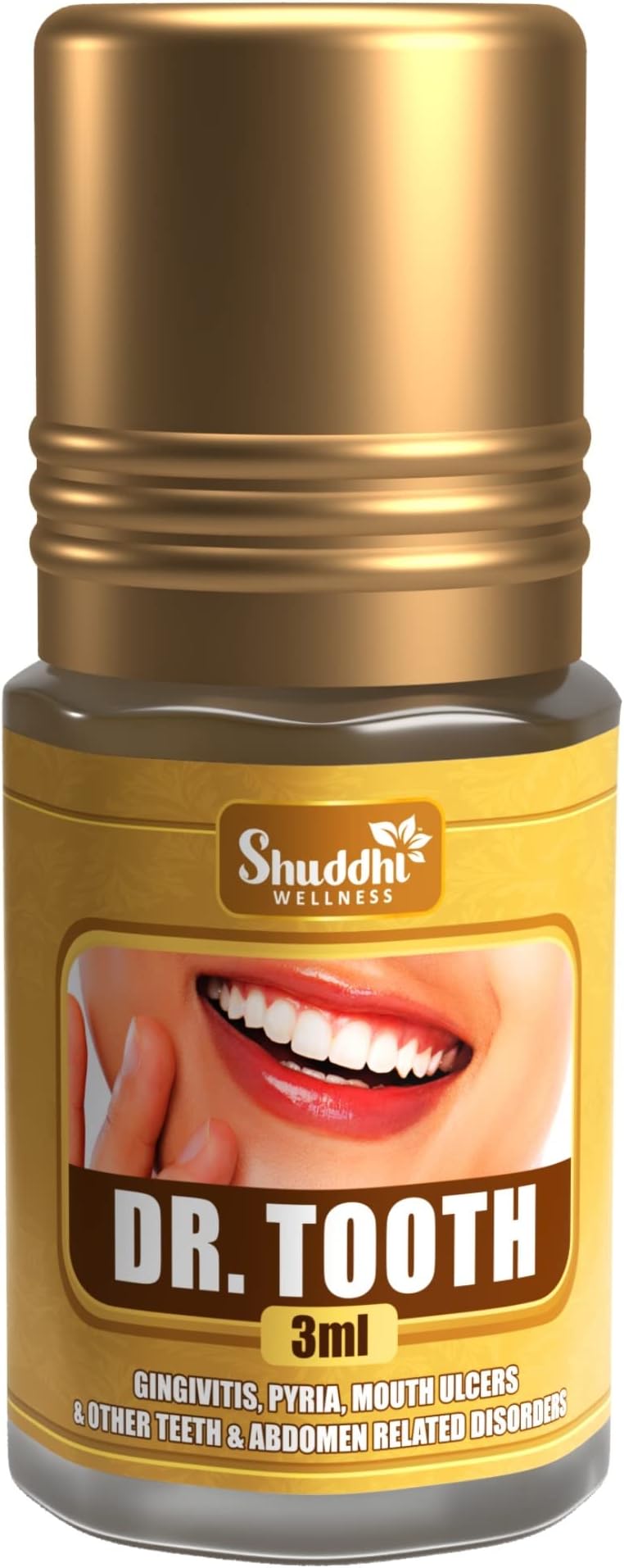 Shuddhi Wellness Dr. Tooth Oil for Healthy Teeth/Gums and Oral Care | Teeth Detoxification With Laung Oil | 100% Ayurvedic, Herbal & Natural (1X3ml)