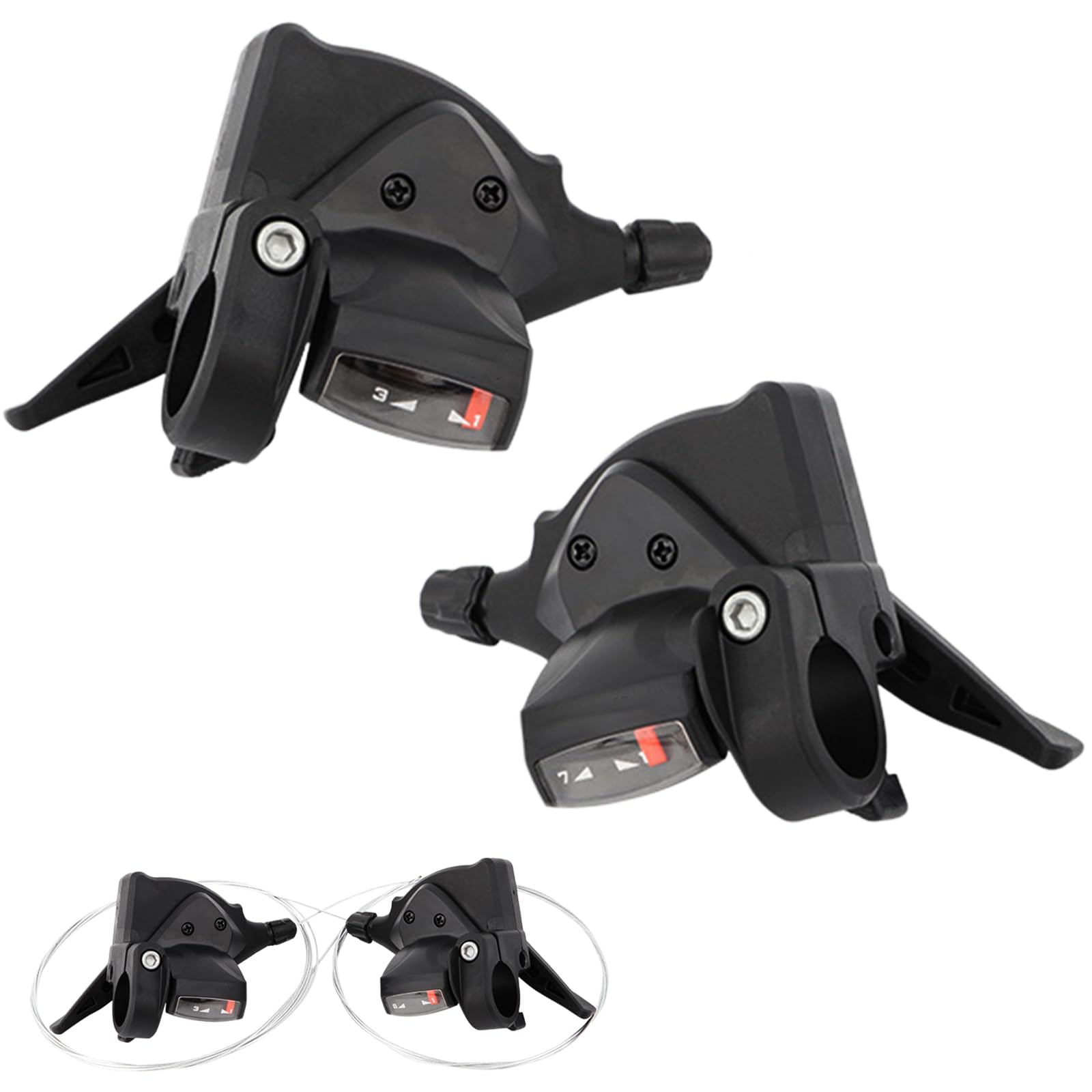 VETOLAKA 1 Paar Fahrrad Schalthebel 3 x 7 Gang, Schalthebel Bremshebel, 3x7 21 Gang Fahrrad Shifter, 1 Paar Links Rechts Fahrrad Gangschaltung Schalthebel für Mountainbike Rennrad (3 x 7 Fach) Sport & Freizeit