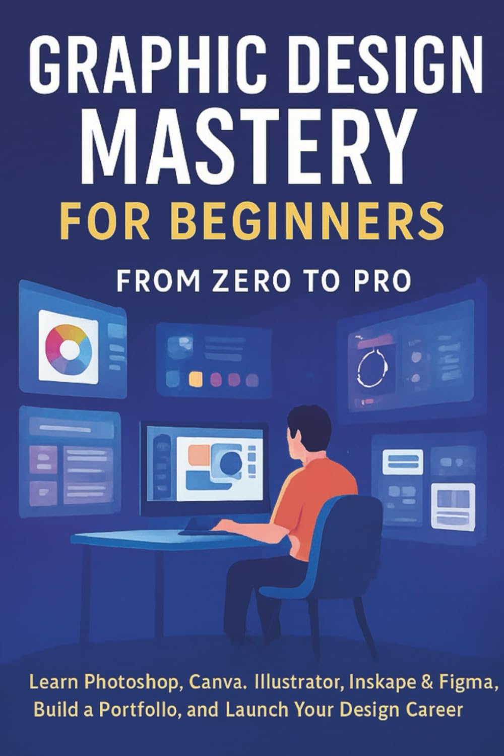 Graphic Design Mastery for Beginners: From Zero to Pro: Learn Photoshop, Canva, Illustrator, Inkscape & Figma, Build a Portfolio, and Launch Your Design Career