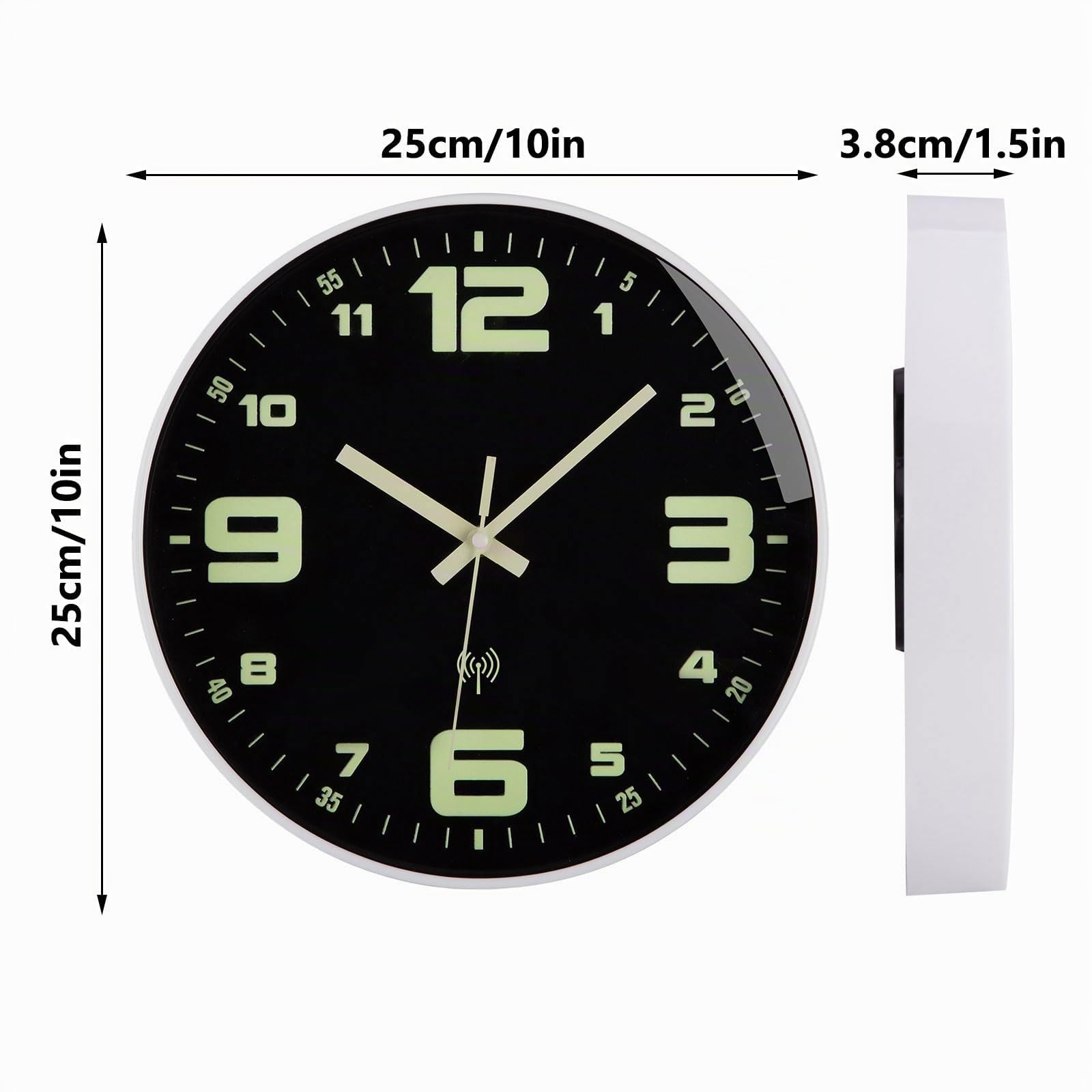 ACCSHINE Horloge Murale Numérique Silencieuse 25 cm Design Moderne
