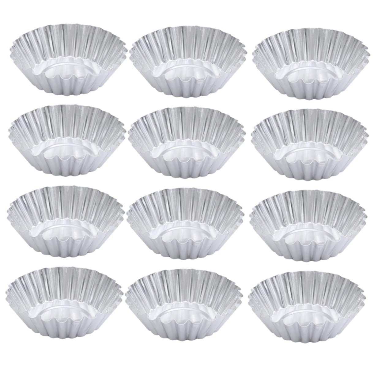 Moule à Tartelettes en Alliage D’aluminium, 100 Pièces, Argenté