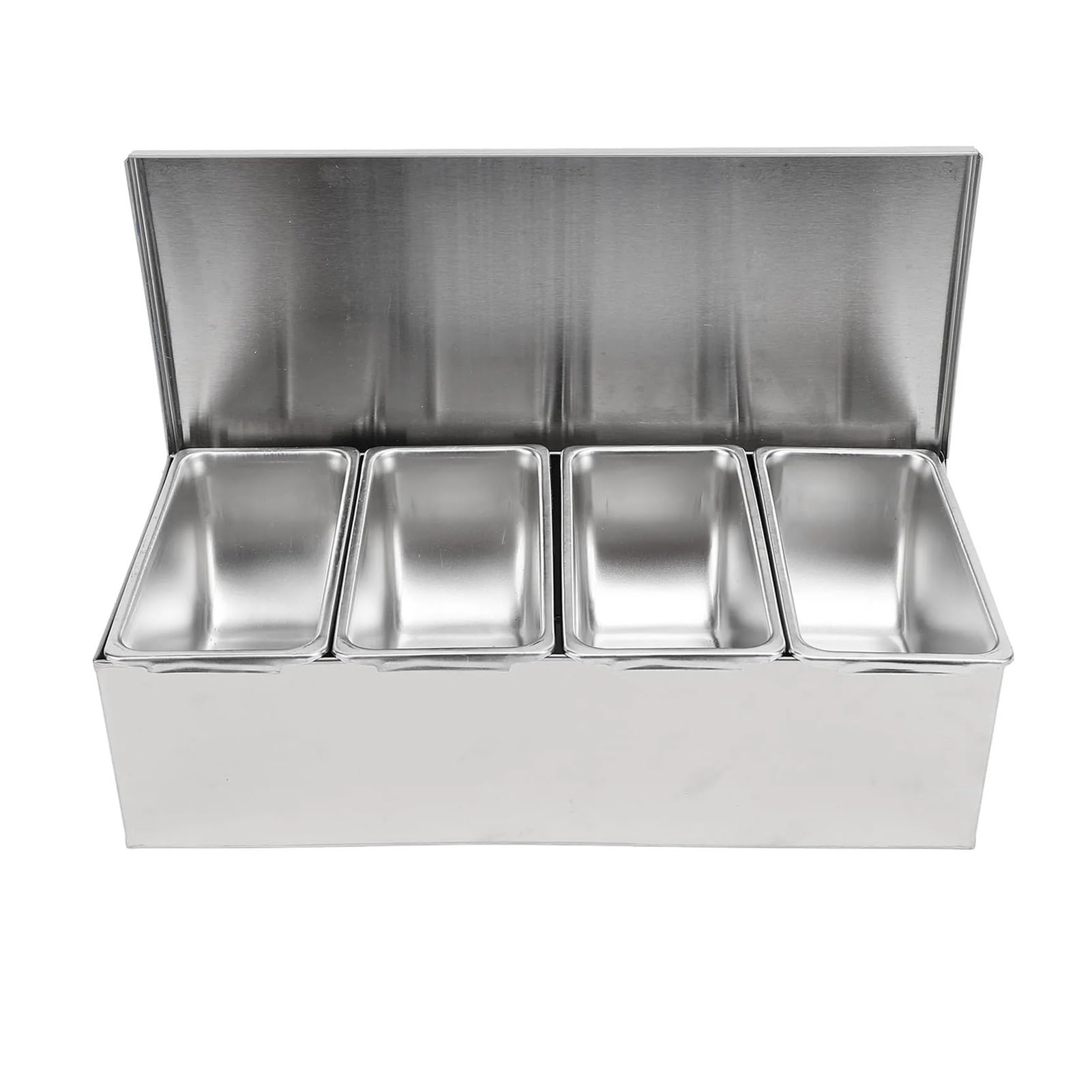 UBOHUZ Kitchen Seasoning Box 304 Stainless Steel 4 Compartments Spice Storage Container With Flip Lid For Salt Sugar Grains Condiments for Kitchen Condiment