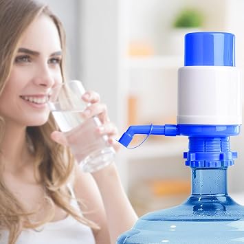 2 Pack Portable Manual Water Pump 5 Gallon, Water Jug Dispenser Bottle Pump Drinking Water Pump with an Extra Short Tube and Cap Fits Most 2-6 Gallon Water Coolers