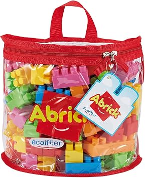 Ecoiffier Sac Demi-Lune Abrick avec 100 Briques à Empiler