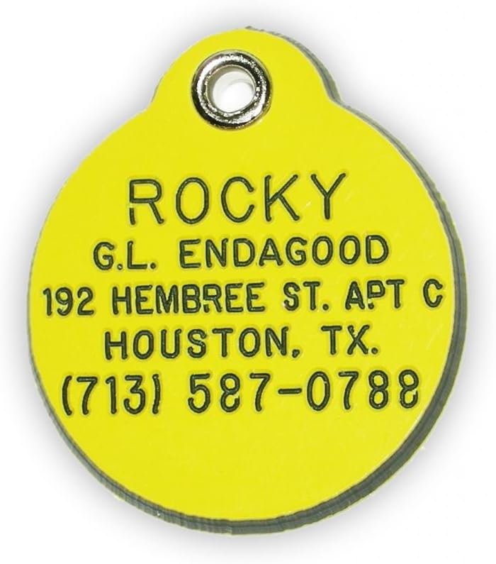 Round Shaped Dog Cat Pet ID Tag Custom Engraved Acrylic Plastic 6 Colors & 3 Sizes to Choose from (Message Seller with Engraving…