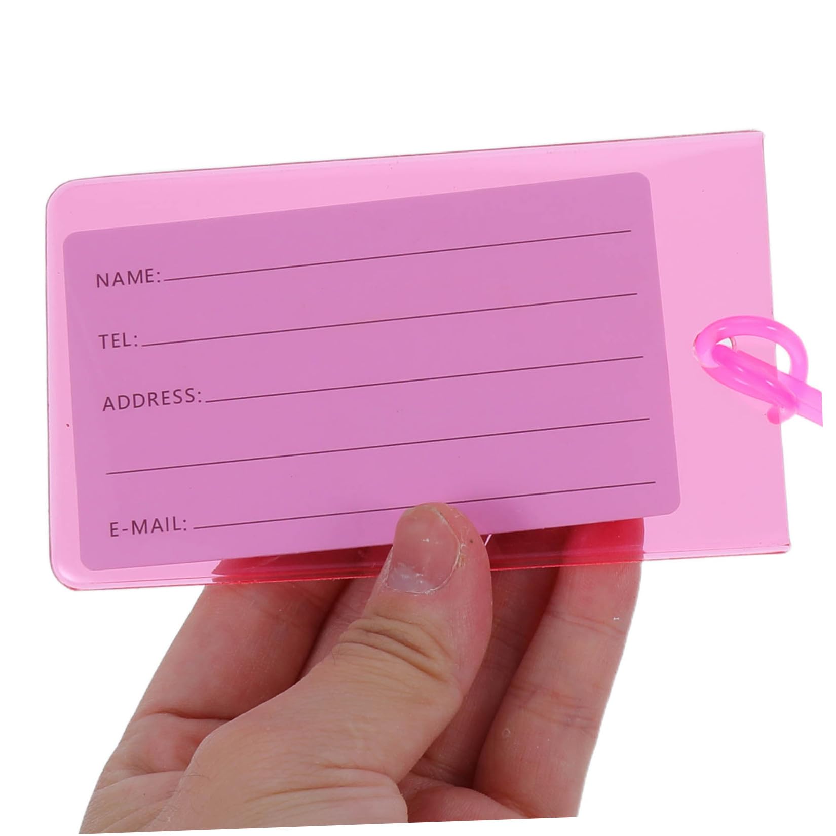 Amosfun 100 Pezzi Etichetta per Bagaglio in Pvc Colorato Riutilizzabile con Carta Inseribile, Facile da Attaccare, per Borse da Golf e Palestra in Viaggi e Controlli Aeroportuali