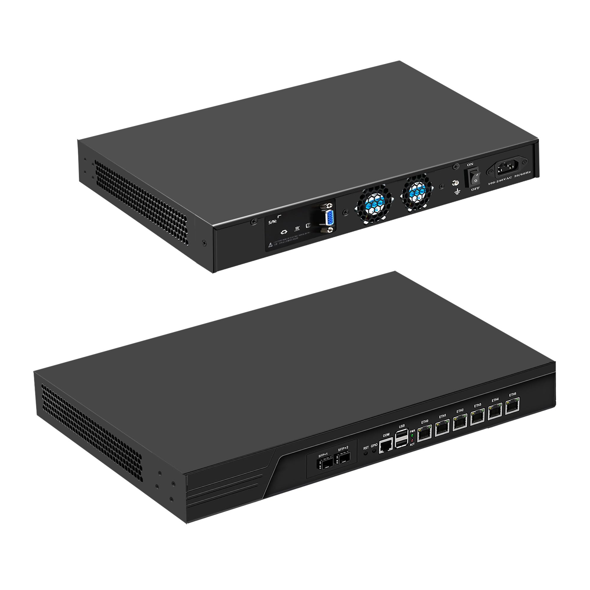 CWWK 1U Firewall Appliance, Rackmount Router Hardware, 10Gb SFP+ & 6 x 2.5GbE i226-V, Core i5-3320M, 19" PC for OPNsense, Homelab Server, 8GB DDR3 RAM 128GB mSATA SSD, AES-NI