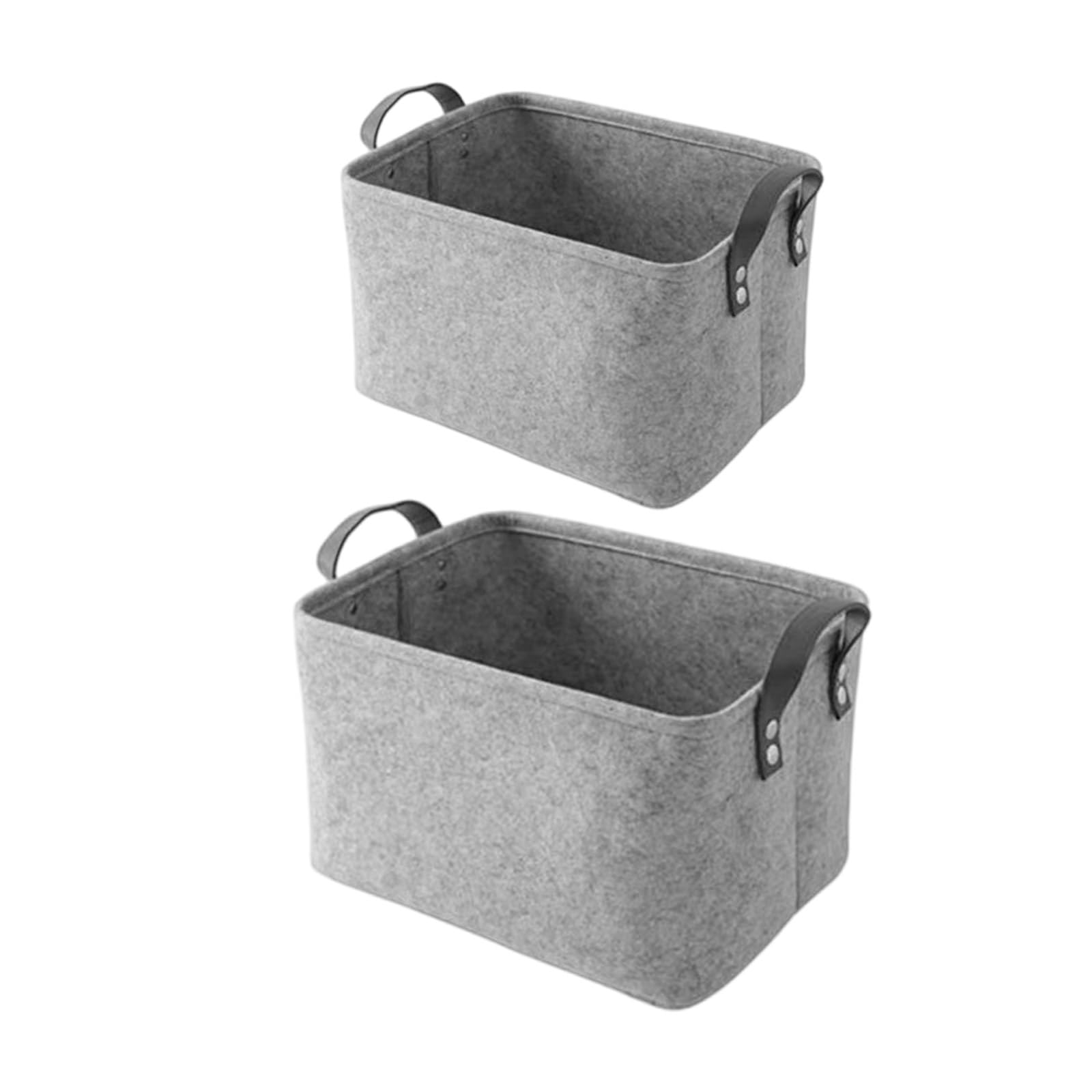 Buxuaaaa 2 Pieces Felt Storage Baskets for Toy Books Efficient Household Laundry Hamper Dirty Clothes Organizers with 2 Handles Clothes Organizers