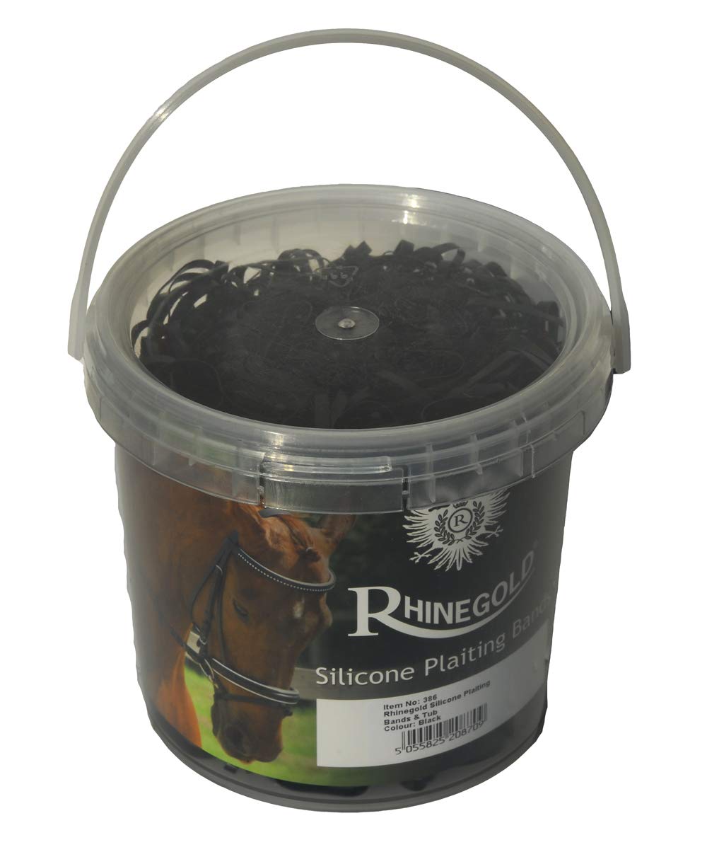 Rhinegold Silicone Plaiting Bands & Tub - Black