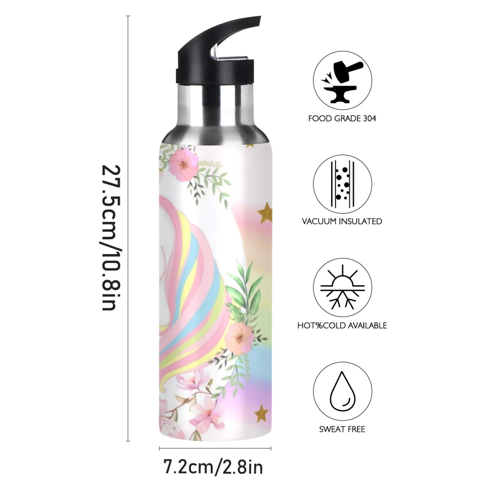 Vnurnrn Joli Bébé Arc-En-Ciel Licorne Cheval Bouteille | FindTheDeal