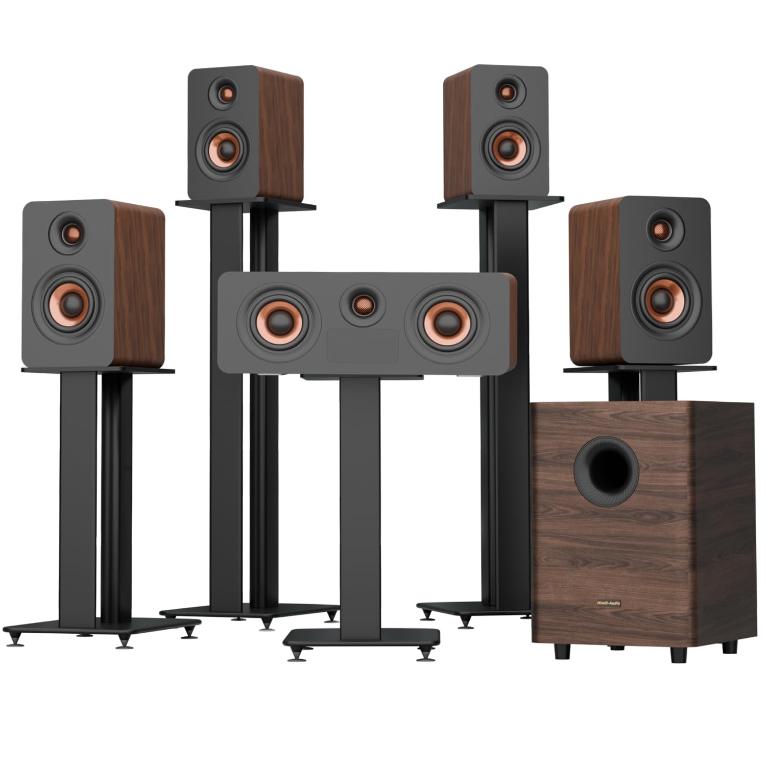 Flaggschiff echtem 5.1.4 HiFi Soundbar für TV Geräte mit Dolby Atmos | 900W Heimkino Surround Sound System, Center-Lautsprecher mit 4 Surround-Lautsprechern, 25-Hz-Subwoofer, HiFi-Frequenzweiche