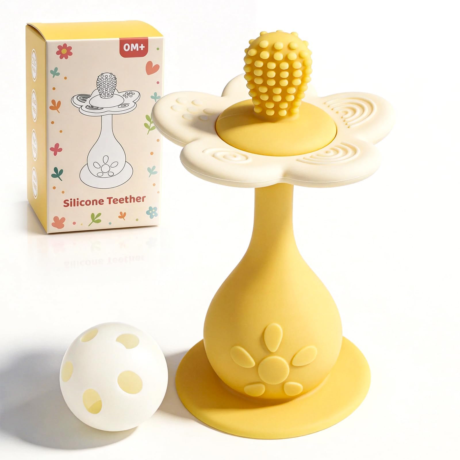 Joyvity Teething Toys for Baby, Silicone Baby Rattle Teether Sensory Teeting Toys for Babies 0-6 6-12 Months