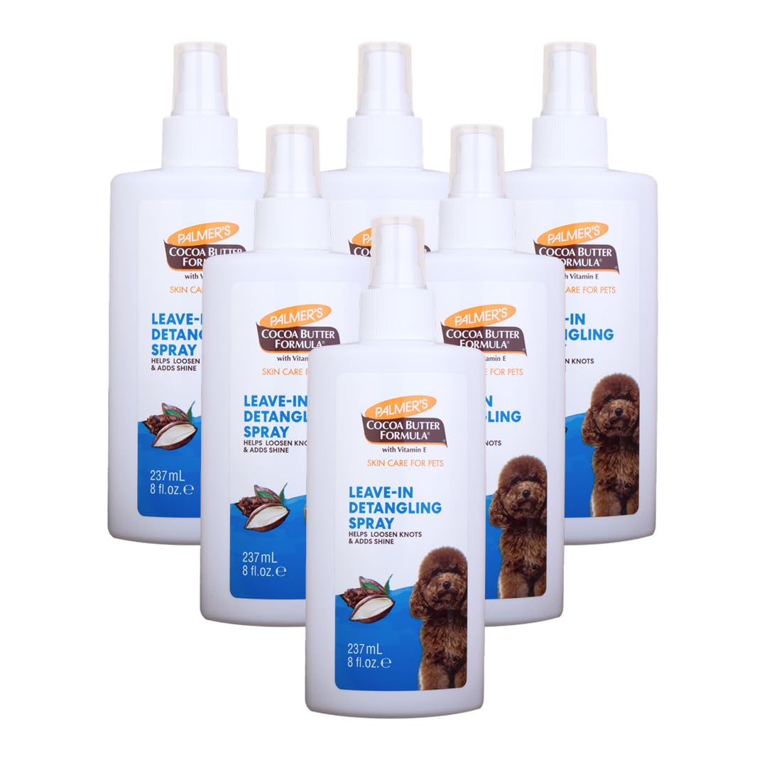 Palmer's for Pets Detangling Dog Conditioner Spray, Cocoa Butter, 8 Oz, 6Pk