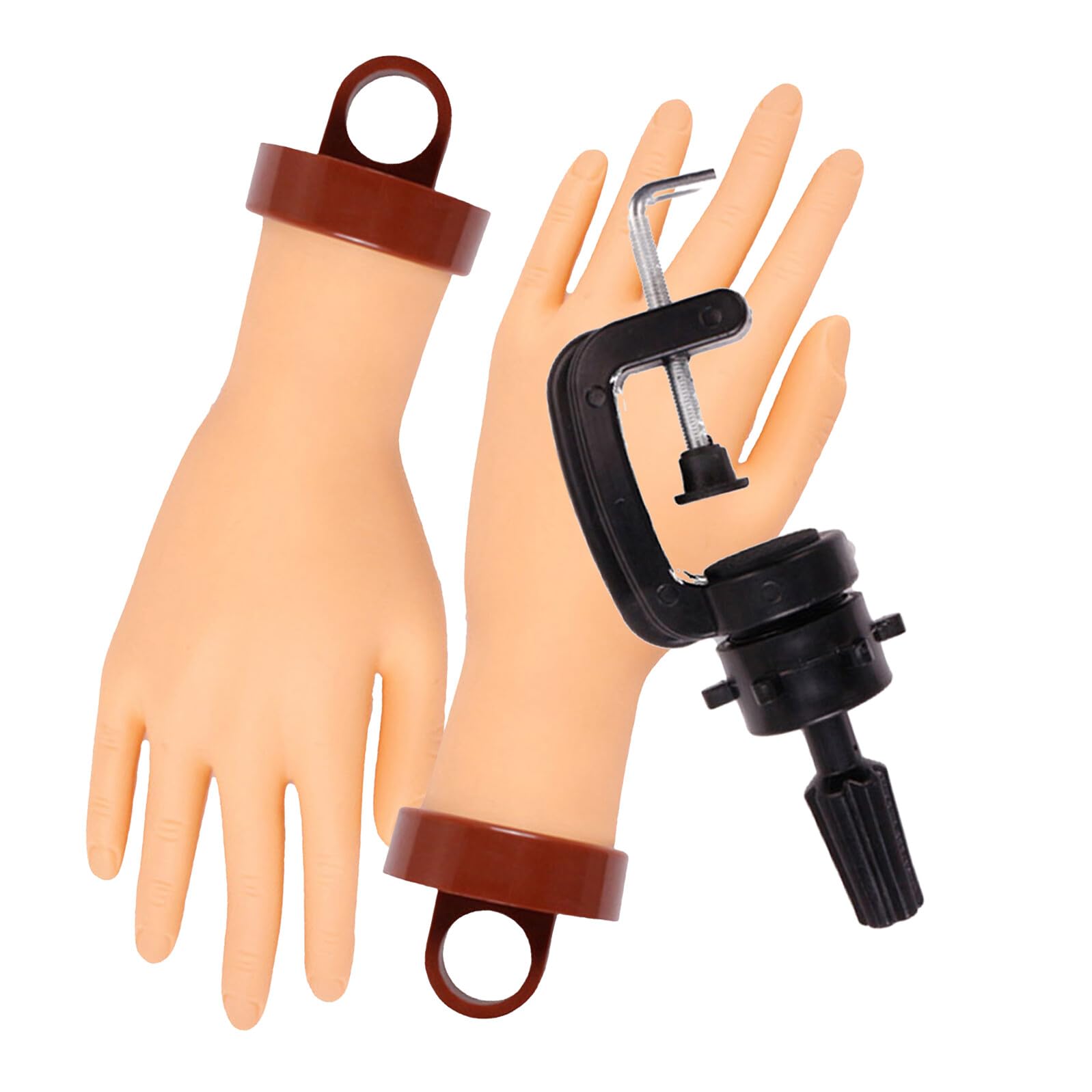 PLAFOPE Mano Práctica de Uñas de Silicona Realista con Soporte Modelo para Entrenamiento Profesional de Manicura para Principiantes Salones y Escuelas