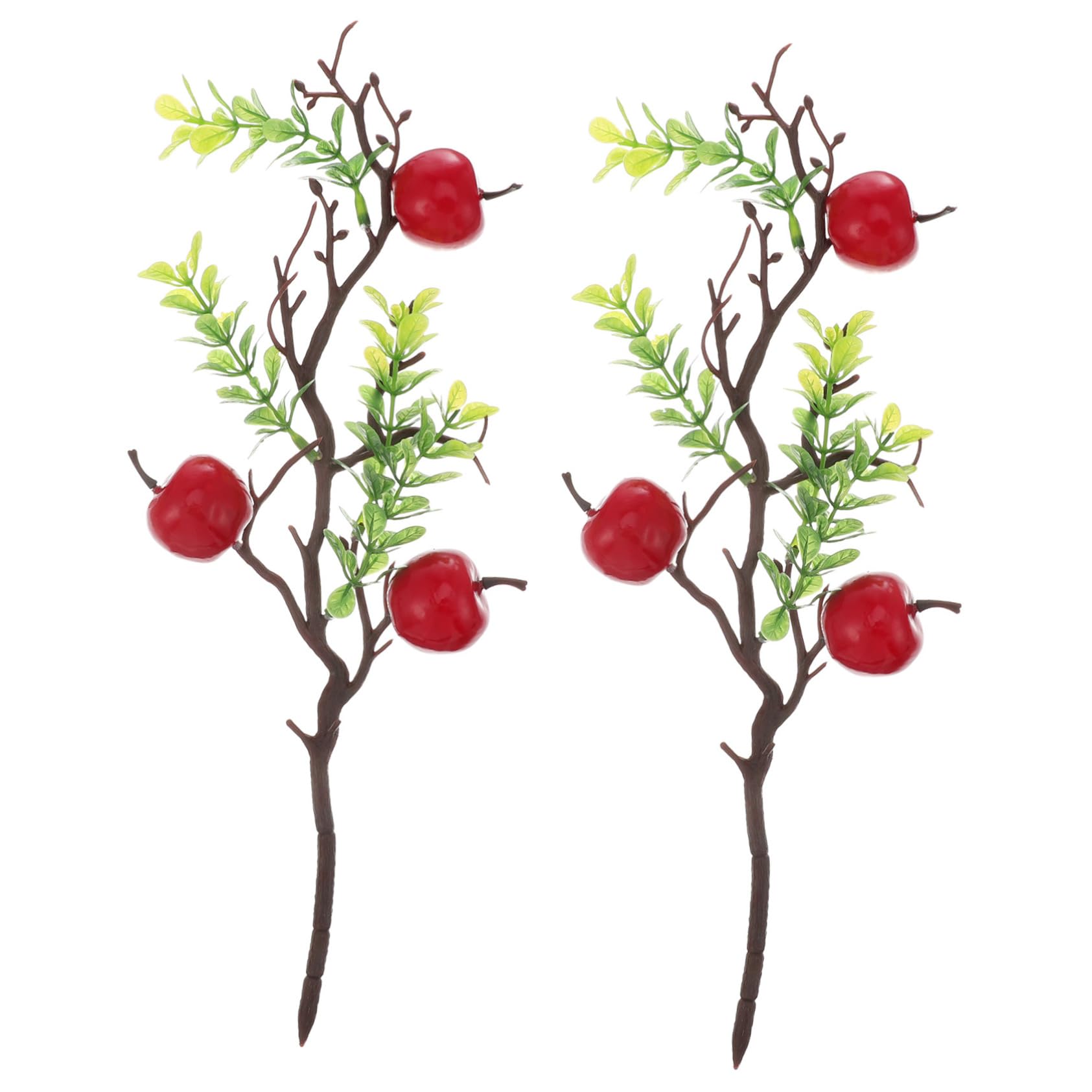 Cabilock 2pcs Artificial Apple Cuttings Home Decoration Artificial Christmas Pine Picks Fake Apple Cuttings Wedding Decorations Fruit Artificial Branches Ornaments Household Red