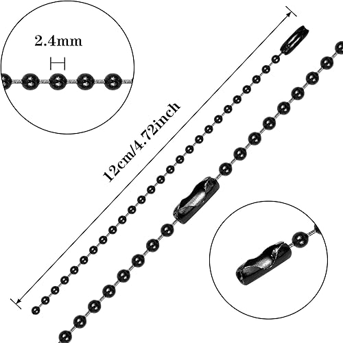 Miniatura 8 de SANNIX 100 cadenas de cuentas de bola, cadena de metal a granel para perro, cadena de bolas de 4.72 pulgadas con conectores para colgar decoración