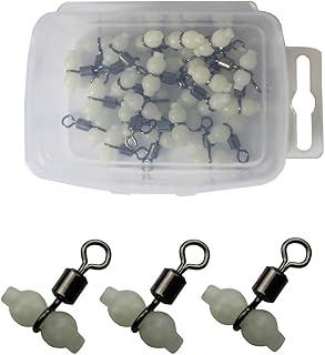 100pcs 3 Way Luminous Rolling Barrel Fishing Swivels Luminous Beads Swivel and Snap T Shape Fishing Connector Sea Freshwater Fishing Tackle Accessory (Large)