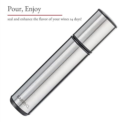 Miniatura 3 de BARVIVO Kit de conservador de vino de alta calidad, tapones para botellas de vino extra fáciles de usar y bomba de vino al vacío, mantiene el vino