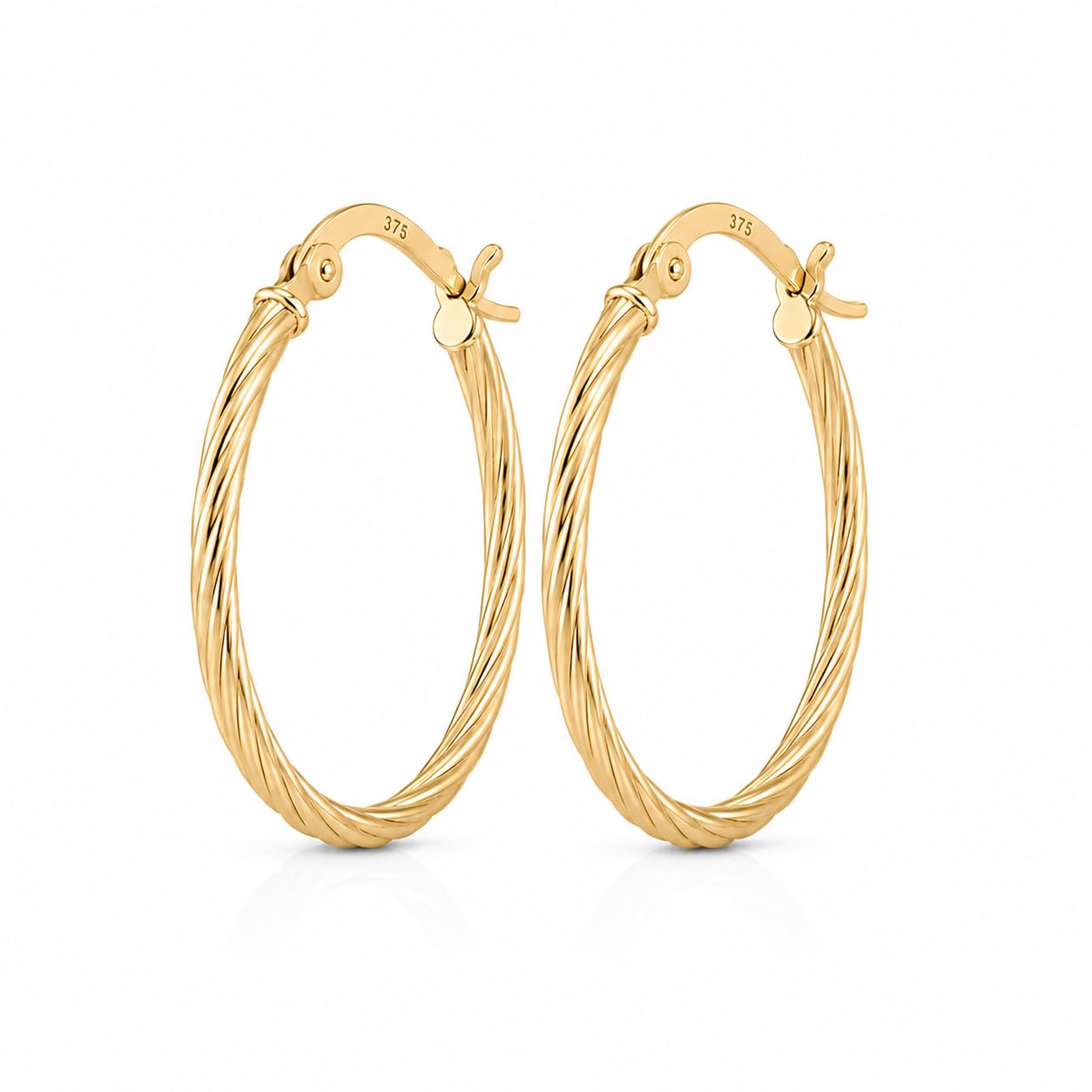 PRINS JEWELS Oval Creolen Damen aus 9 Karat 375 Gelbgold