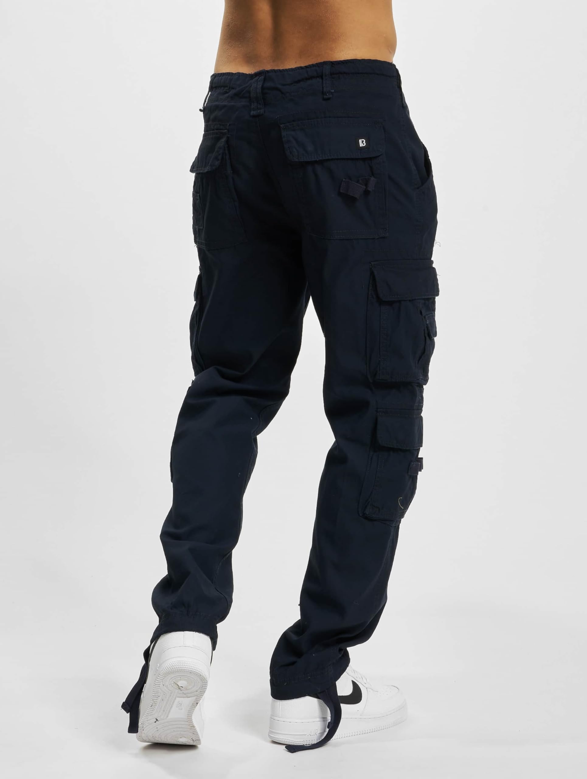 Brandit Pure Vintage Trouser Slim Uomo Pantaloni Modello Cargo Nero Cargo