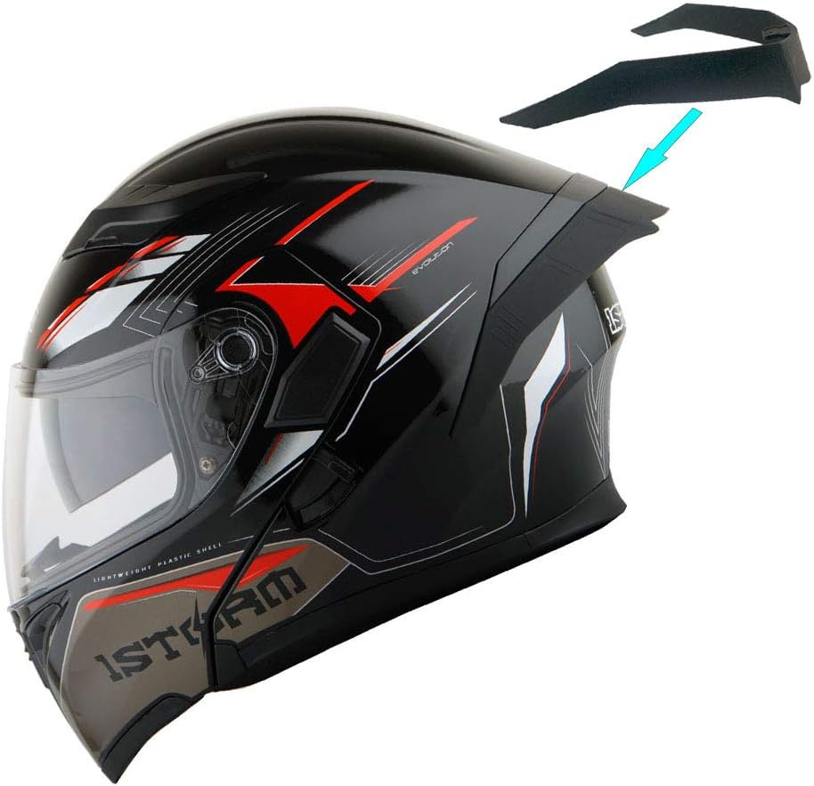 1Storm Motorcycle Modular Full Face Flip up Dual Visor Helmet + Spoiler: HB89 Storm Red