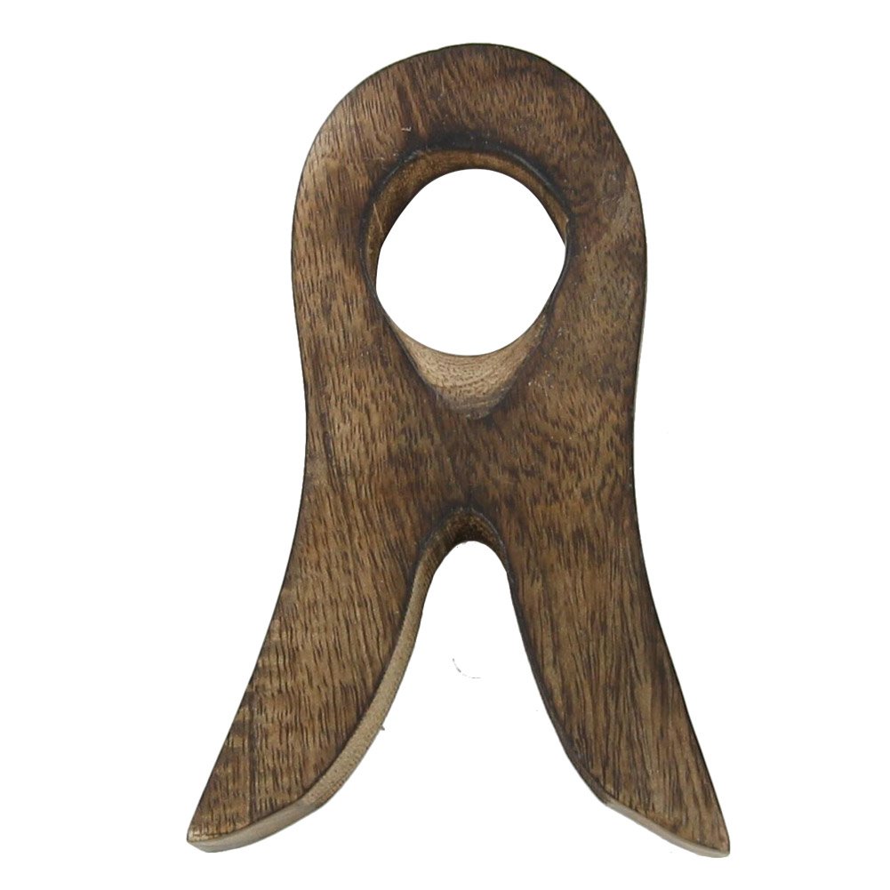 Armory Replicas: Rustic Mango Wood Drinking Horn Stand - Medieval Decor for Home, Bar, or Office