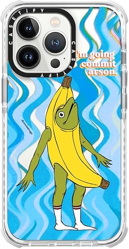 CASETiFY Funda Ultra Impact para iPhone 13 Pro protección contra caídas de 9.8 pies - Plátano incendiario - Transparente