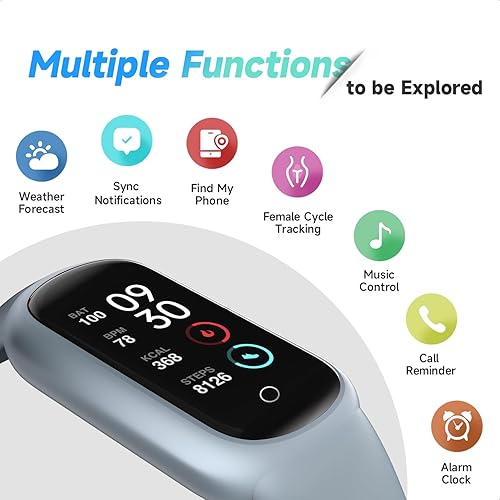 Miniatura 7 de Reloj de seguimiento de actividad física con ritmo cardíacorastreador de sueñoIP68 impermeable, rastreador de actividad con podómetro, contador de
