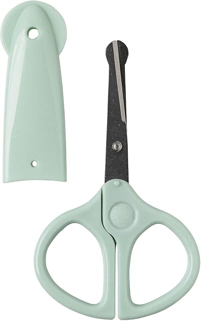 Rotho Babydesign Nail Scissors with Protective Cap, For Cutting Baby Fingernails, From 0 months, Swedish Green, 20449026601