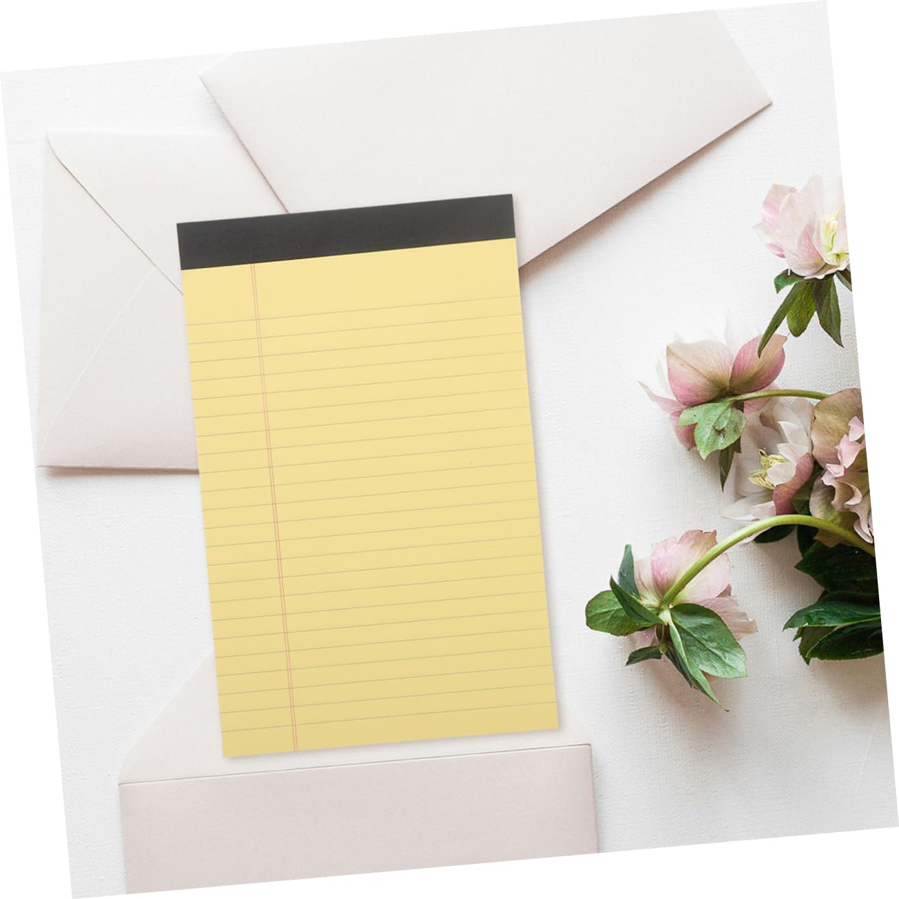 Almohadilla de Notas Legal Amarilla, 12 Almohadillas de Papel, Hojas | Tamaño Portátil de 50 Hojas por Almohadilla, Uso Versátil en Casa y Escuela, Decoración Colegio