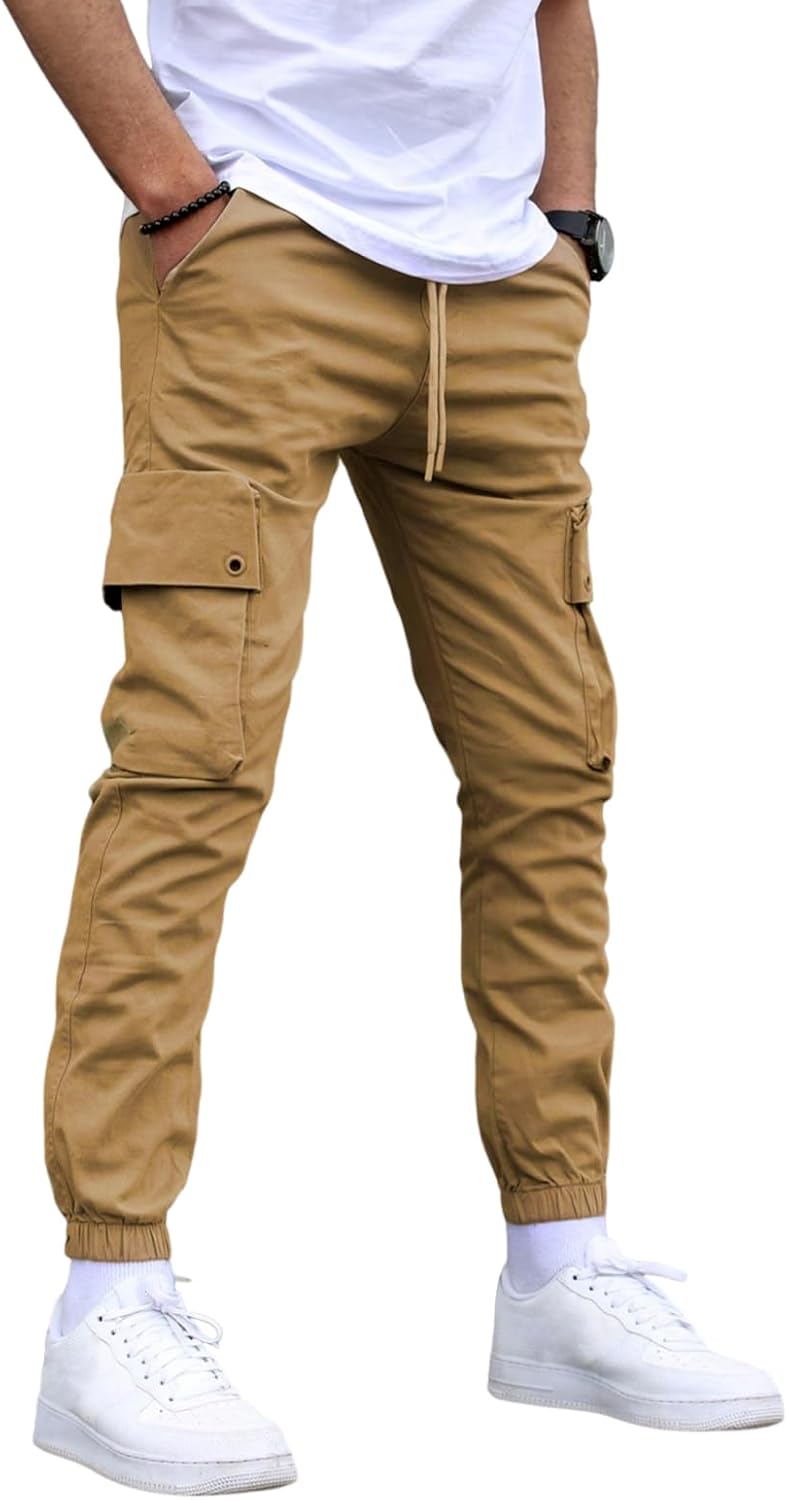M Menmentings Men's Outdoor Jogging Casual Sweatpants Stretch Waist Lightweight Cargo Pants - Image 2