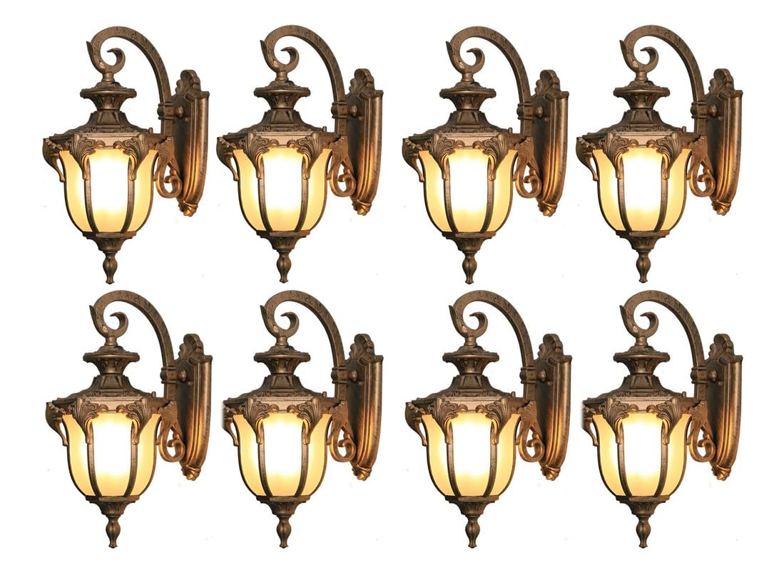 Kiyah Lights B22 Holder Cast Aluminium Antique Gold Finished Standard Traditional Wall Light | Pack Of 8 (B0CPC5351N) Amazon Price History, Amazon Price Tracker