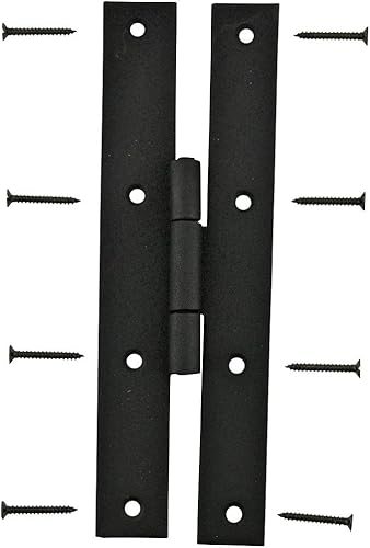 Miniatura 3 de Renovators Supply Manufacturing H - Bisagras de gabinete de cocina de hierro forjado negro de 7 pulgadas con tornillos