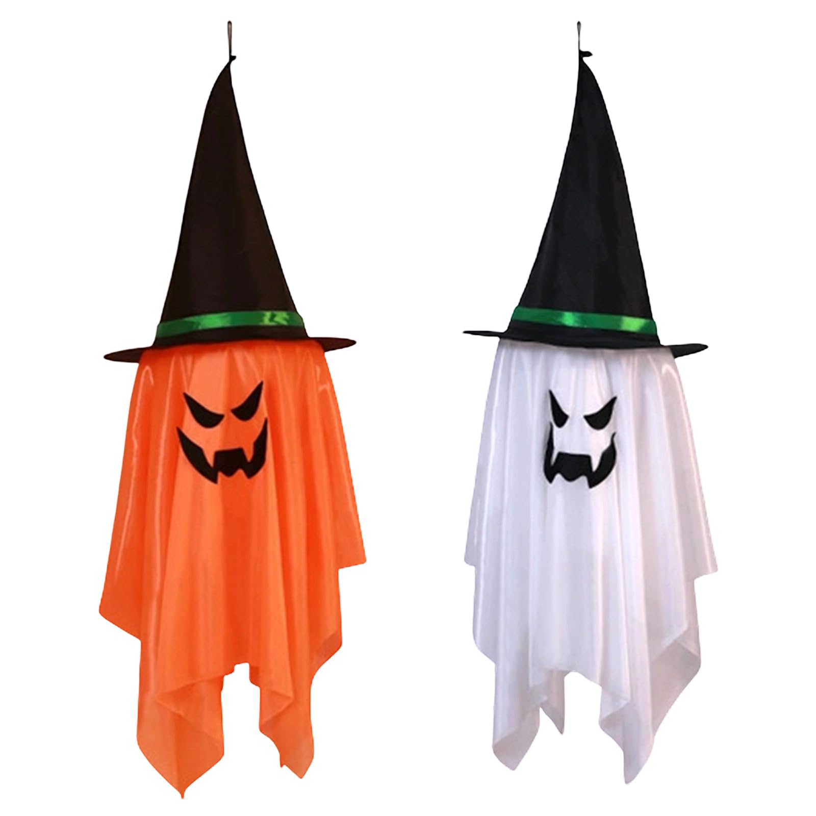 ZEPFJHE Halloween Display Decorations 2Pcs Suspended Fabric Ornaments, 105Cm / 41.34in Spirits for Porch Yard and Entryway Ornament Witch Hat
