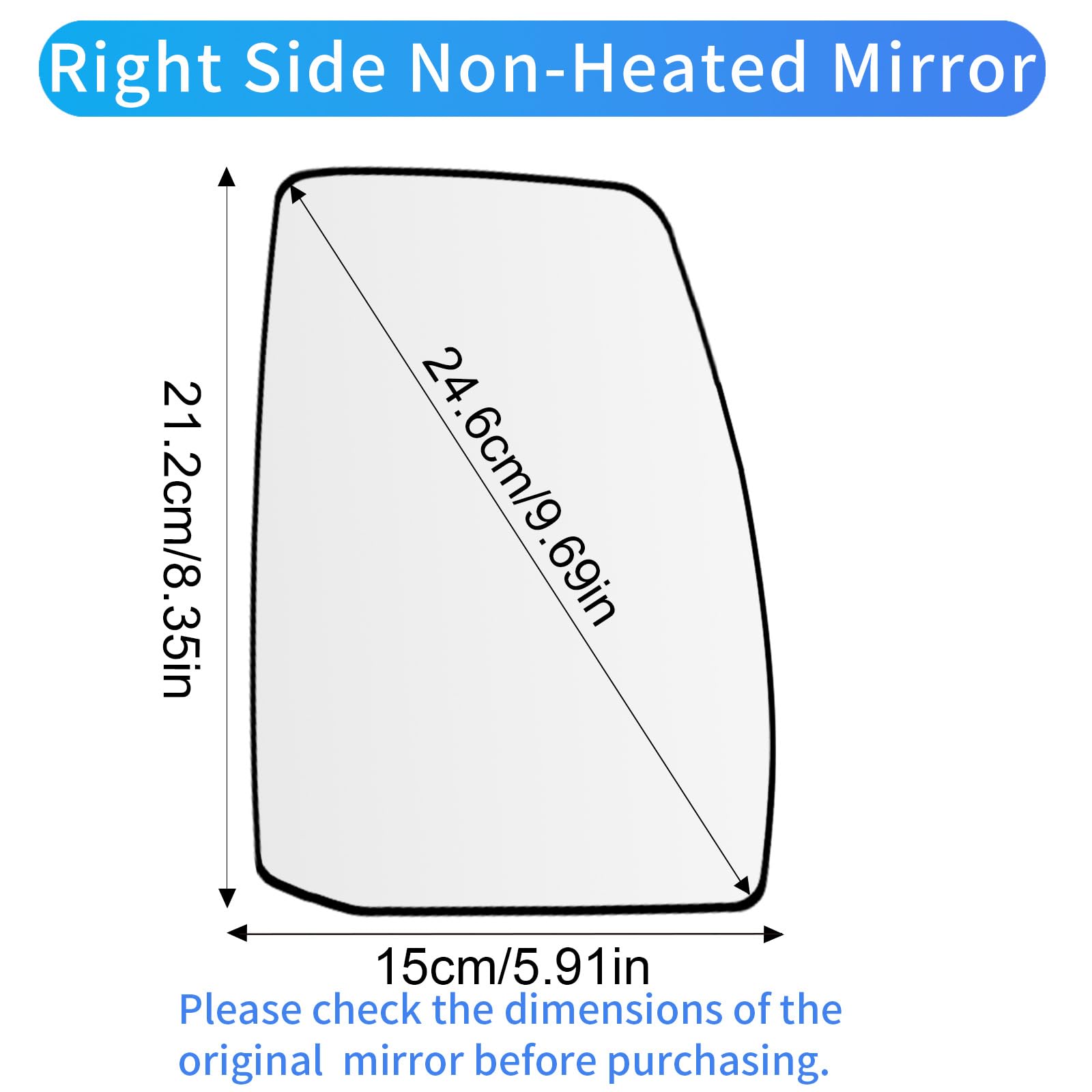 Mingke Cristal Espejo Retrovisor Derecho para Ford Transit Tourneo Custom 2012-2022 Retrovisor Exterior Ajustable