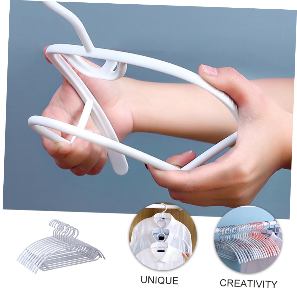 10 pezzi Grucce Bianche Antiscivolo per Abiti Ampie e Sagomate per Armadi e Guardaroba Design Salvaspazio con Spalle Contornate e Tacche Antiscivolo per Vestiti e Canottiere