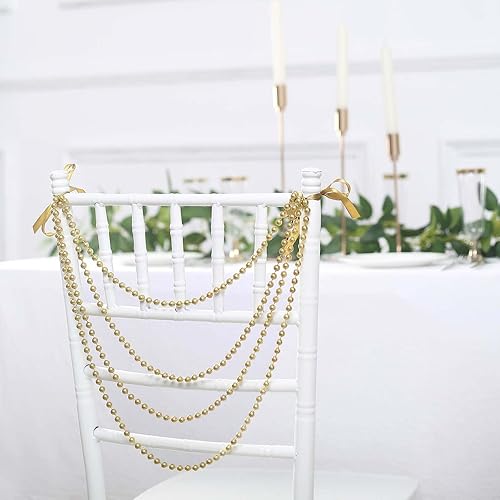 Miniatura 7 de Efavormart - Guirnalda para silla de boda con cuentas de perlas sintéticas de 16 pulgadas, guirnalda de perlas preatadas para decoración de silla