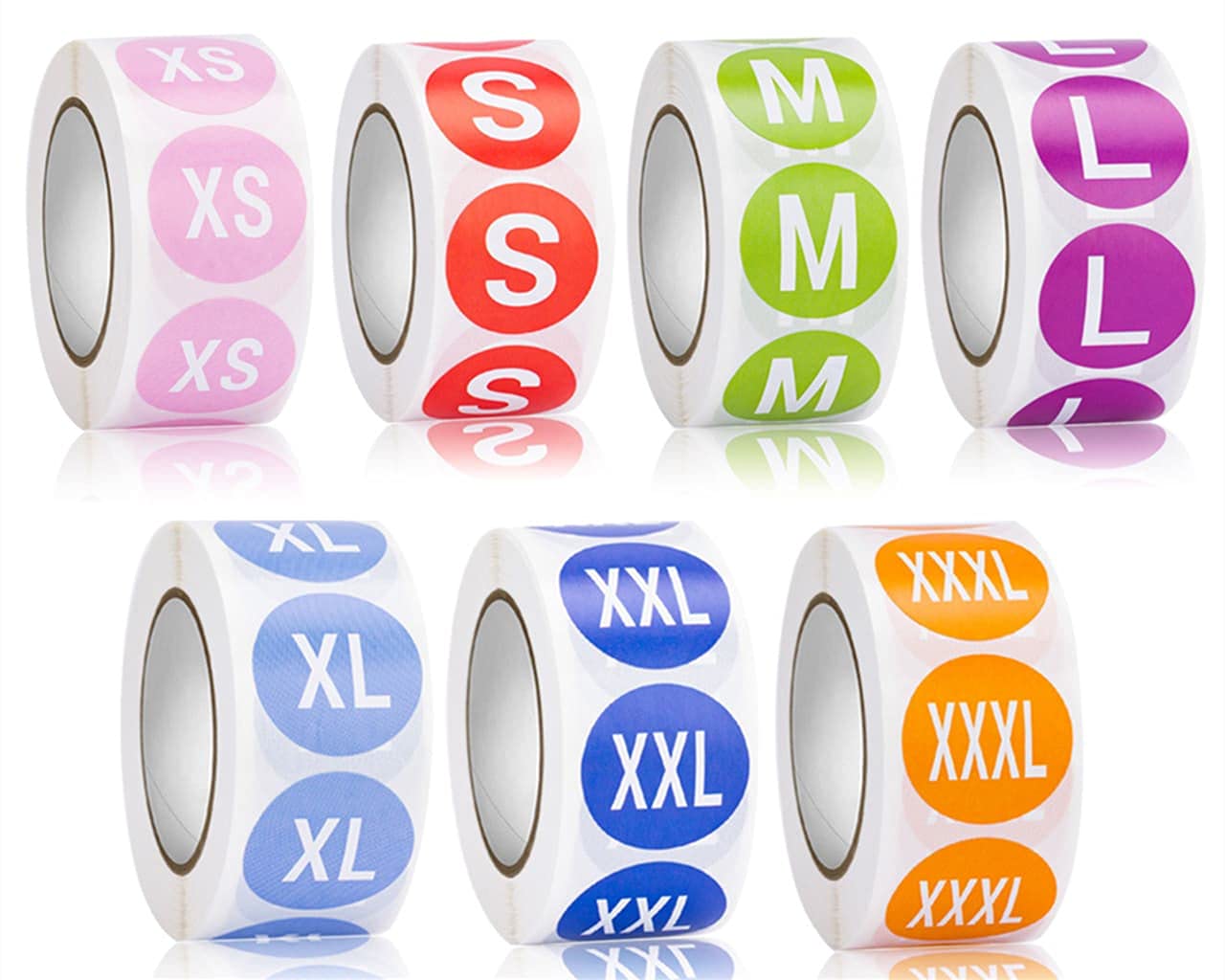 2800 Etichette Adesive Rotonde Per Abbigliamento - 7 Taglie, 2.2cm, Perforate - Foto 8