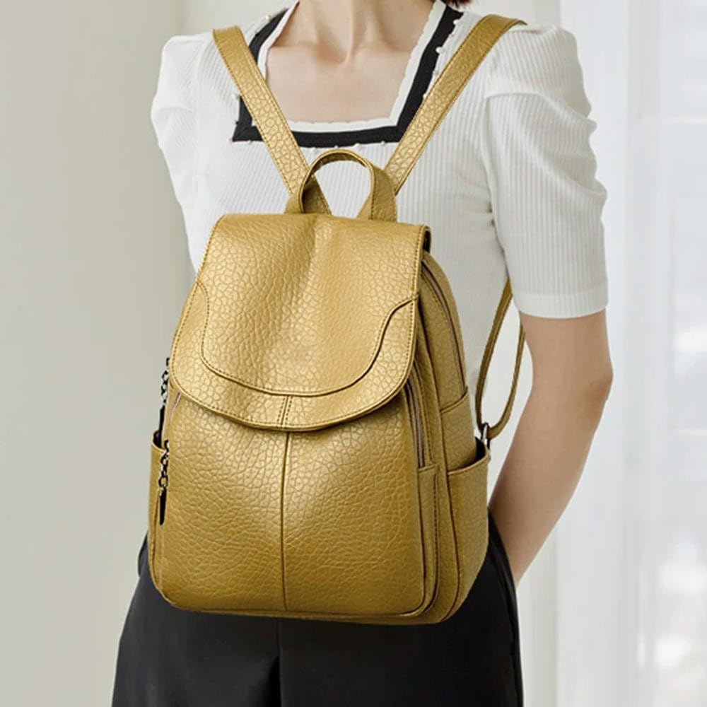 ZBDZSW Zaino da Donna in Vera Pelle, Moda, Lusso, Zaino da Viaggio per Ragazze, Borse a Tracolla, Scuola, Pelle di Mucca