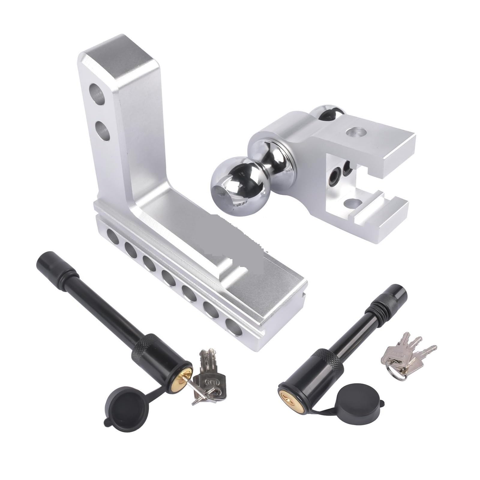 Hak Holowniczy Regulowany Zaczep Przyczepy AP03 Pasuje Do Odbiornika 2", Aluminiowy Opuszczany 6" - 12 500 Funtów Ciężkich Pojazdów Ciężarowych Z Parami Zamków