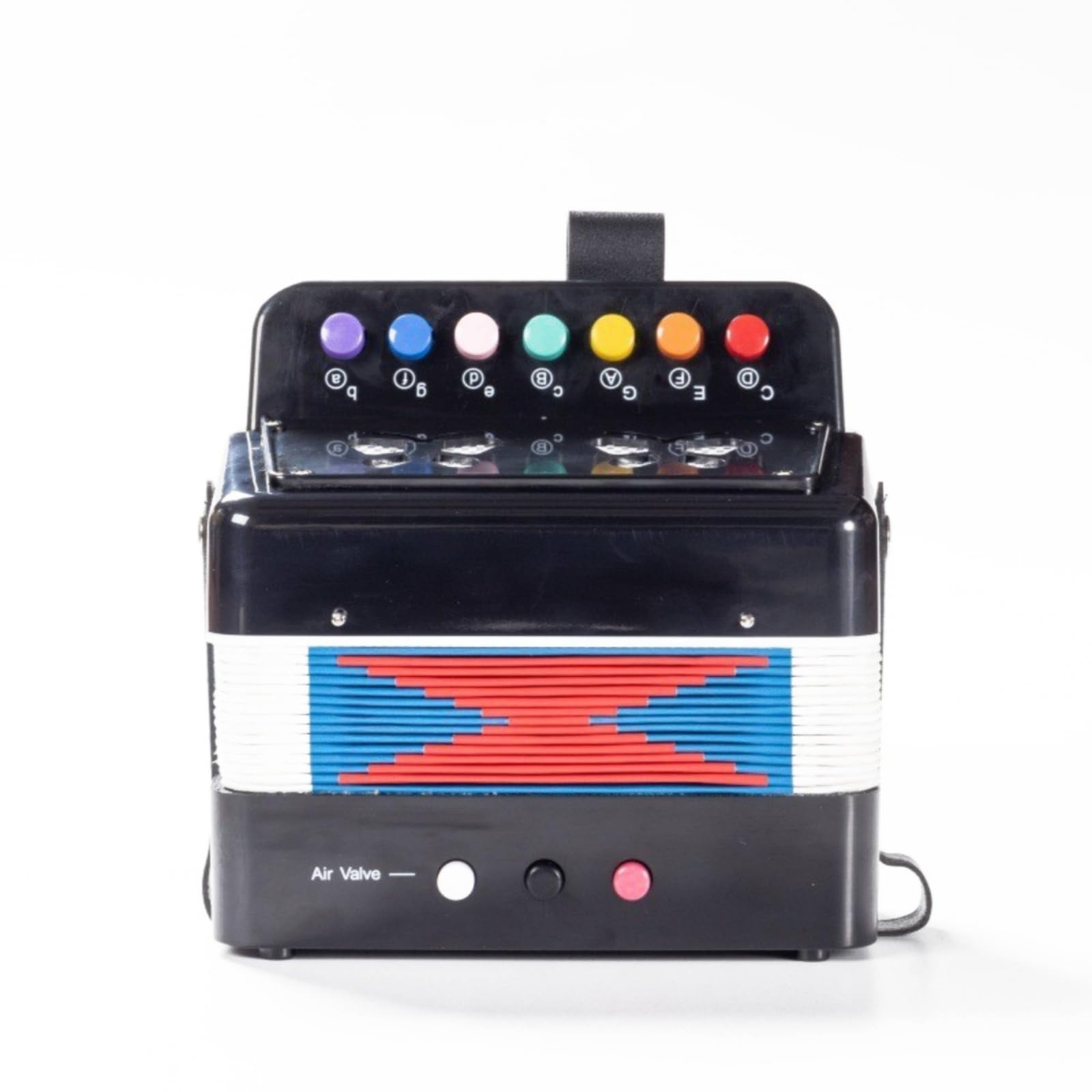 Fisarmonica per Bambini Strumento Didattico Mini Fisarmonica Organetto Portatile Giocattolo Musicale in Plastica con Tasti Rotondi Doppio Basso E , Nero