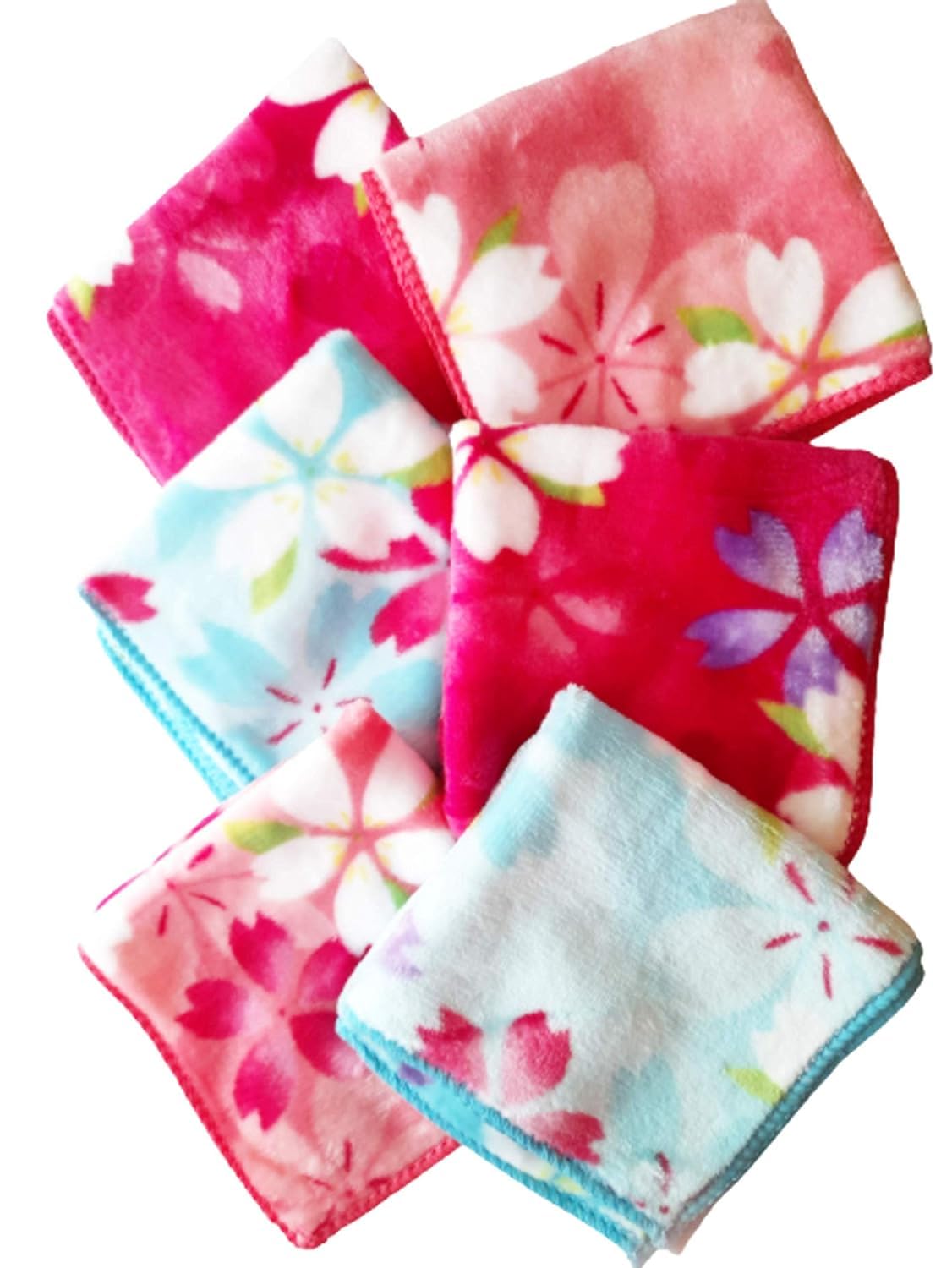 hivata Handkerchief Soft Cotton Handkerchief for Woman Girls & Baby Girls Sweat Absorbent Napkin Face Towel|Set of 6 (Assorted)-picture-49